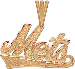14KY NY METS CHARM 13x20.5mm