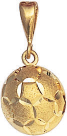 14KY MATTED & D/C SOCCER BALL CHARM 11.5mm