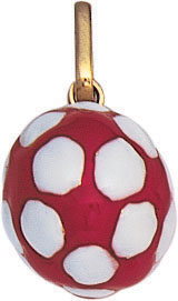 14KY RED & WHITE SOCCER BALL CHARM 14mm
