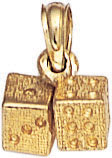 14KY DICE CHARM 6.5x9mm