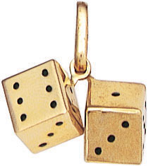 14KY DICE CHARM 12x17mm