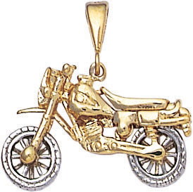 14K TT MOTORCYCLE CHARM 14.5x22mm