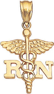 14KY CADUCEUS CHARM W/ 