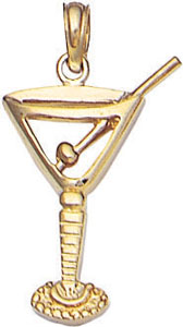 14KY MARTINI GLASS CHARM 22x14mm