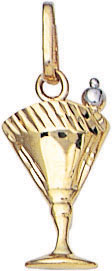 14KY MARTINI GLASS CHARM 15x8.5mm