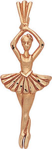 14KY FIGURE SKATER CHARM 27x11mm