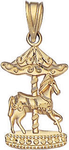 14KY DIA CUT CAROUSEL CHARM 18x11.5mm