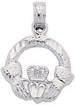 14KW SMALL IRISH CLADDAGH CHARM 12mm