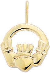 14KY IRISH CLADDAGH CHARM 13mm