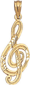 14KY MUSIC NOTE CHARM 23x10.5mm