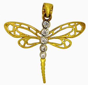 14KY DRAGON FLY W/CZS .75