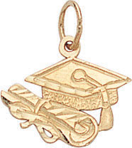 14KY GRADUATION CAP CHARM