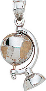 14K TT GLOBE PENDANT