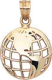 14KY GLOBE CHARM