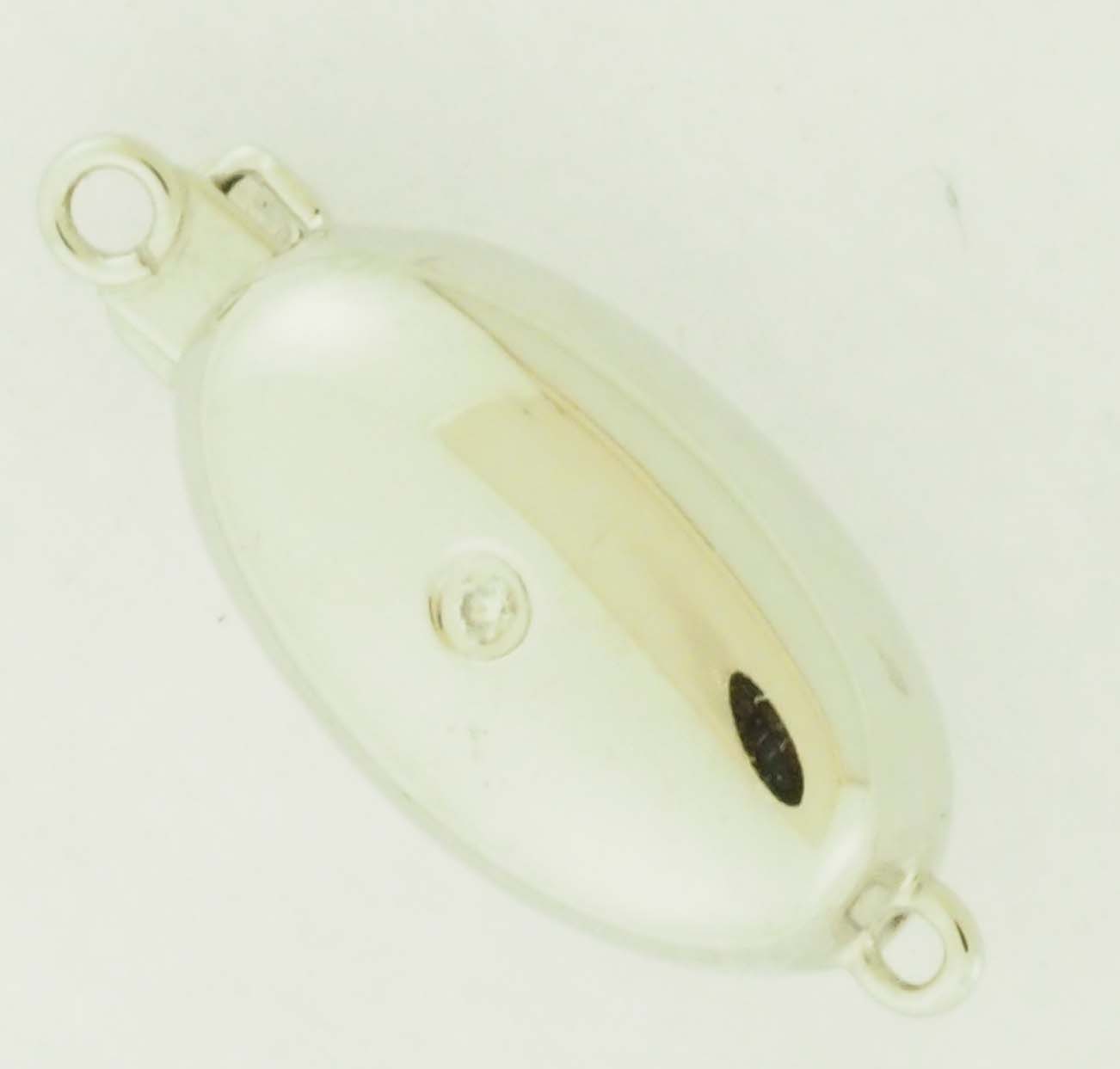 14KW SHINY OVAL CLASP W/2 DIA 15x8.5mm