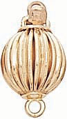 18KY CORRUGATED BALL CLASP 8mm