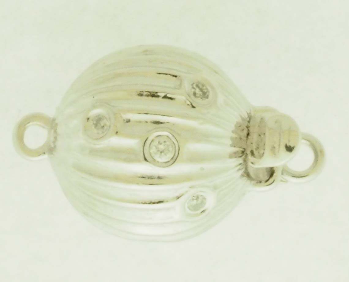 14KY CORR BALL CLASP 9mm W/ DIAS TW .04