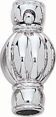 18KW SHINY FLUTED 8.mm BALL CLASP W/4mm CUPS