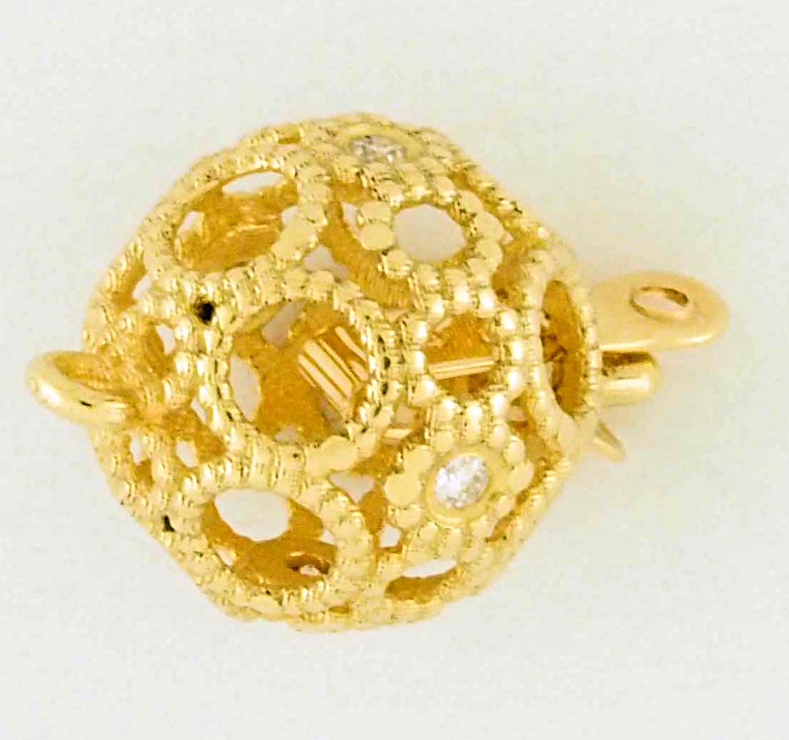 14KW OVAL SWIRL BALL CLASP 10mm