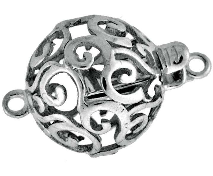 14KW SWIRL DESIGN BALL CLASP 11.5mm
