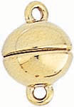 S.S. MAGNETIC SHINY BALL CLASP LT WT 8mm