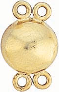 14KY TWO STRAND LENTIL MAGNETIC CLASP