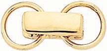 18KY FOLDOVER CLASP W/ 2 RINGS