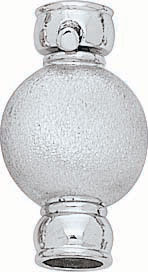 18KW FLATTENED BALL CLASP SATIN FINISH 21.5x12.5mm W/6mm CAPS