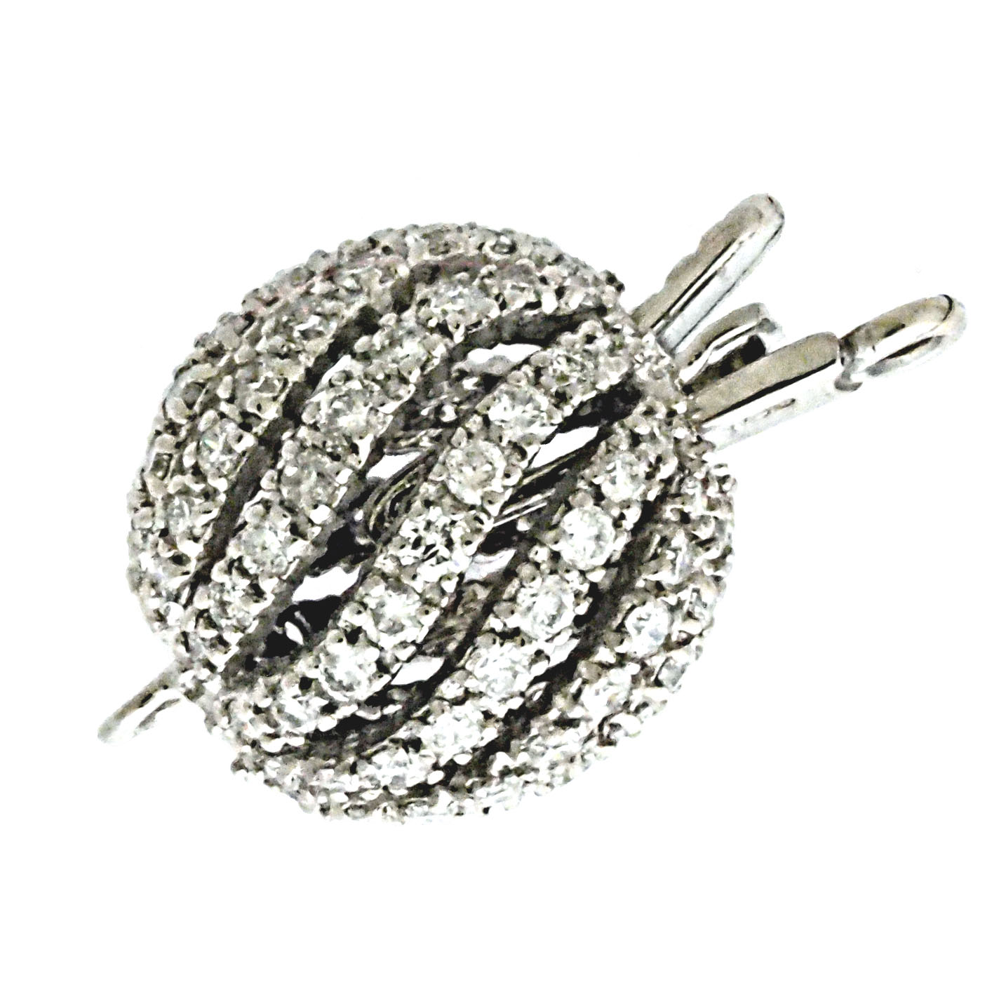 18KW 12mm DIA SWIRL BALL CLASP 108 DIA .96TW