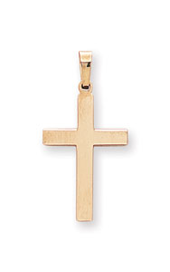 14KW SOLID SHINY CROSS 1 1/4