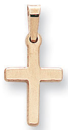 14KY PLAIN CROSS W/RABBIT EAR BAIL 18mm .035