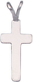 14KW PLAIN CROSS W/RABBIT EAR BAIL 18mm