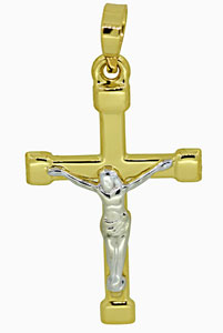 14KY HOLLOW CROSS W/ CRUCIFIX 1