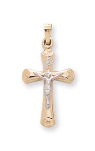 14KW CROSS W/ CRUCIFIX HOLLOW 1