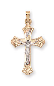 14KW CAST CROSS W/CRUCIFIX 29mm