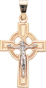 14KY CELTIC CROSS W/CRUCIFIX [D]