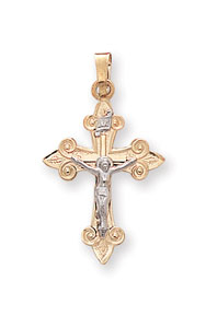 14KY FLAT CROSS W/ CRUCIFIX 1