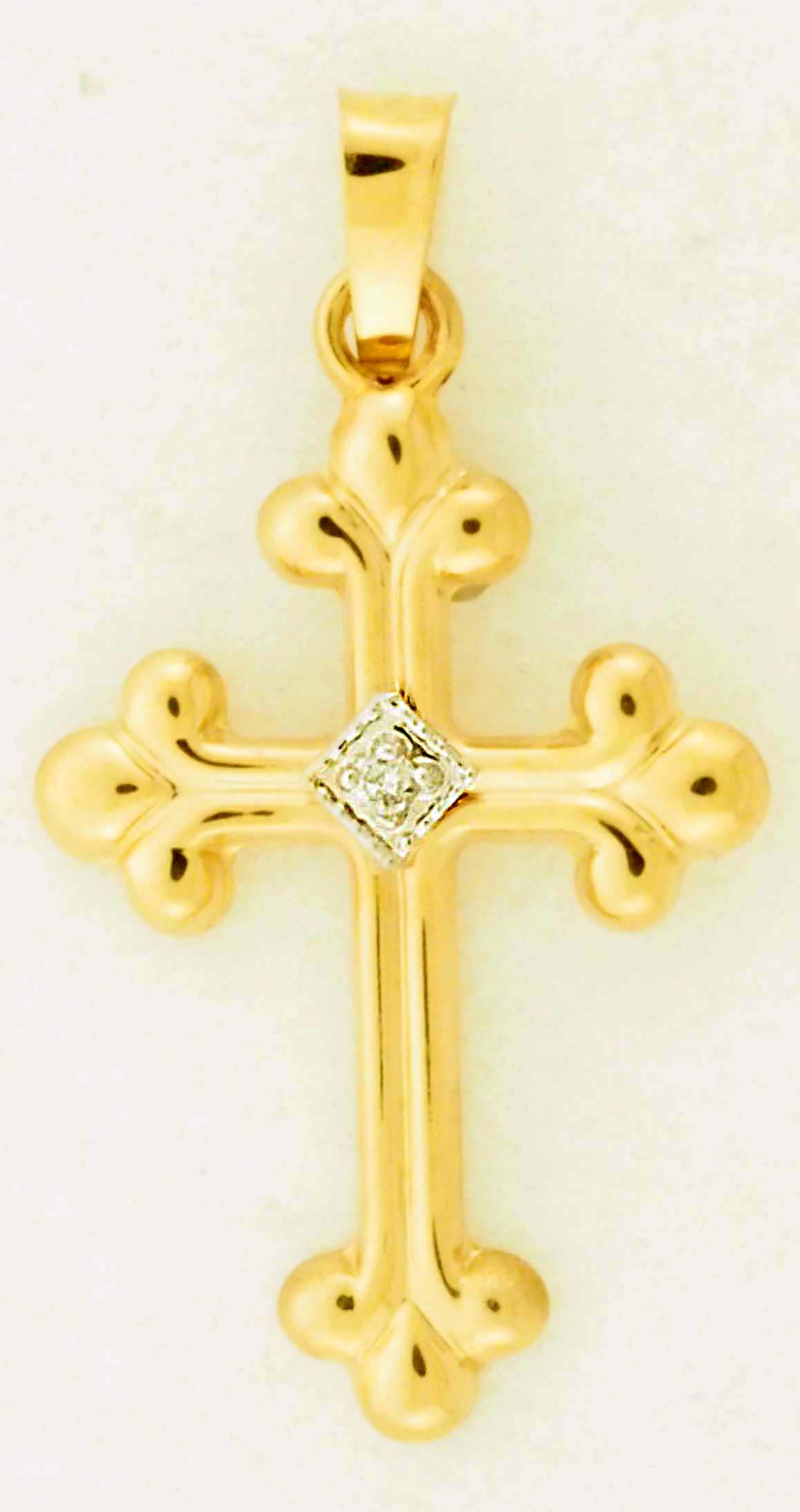 14KY HOLLOW CROSS W/ .01 DIA