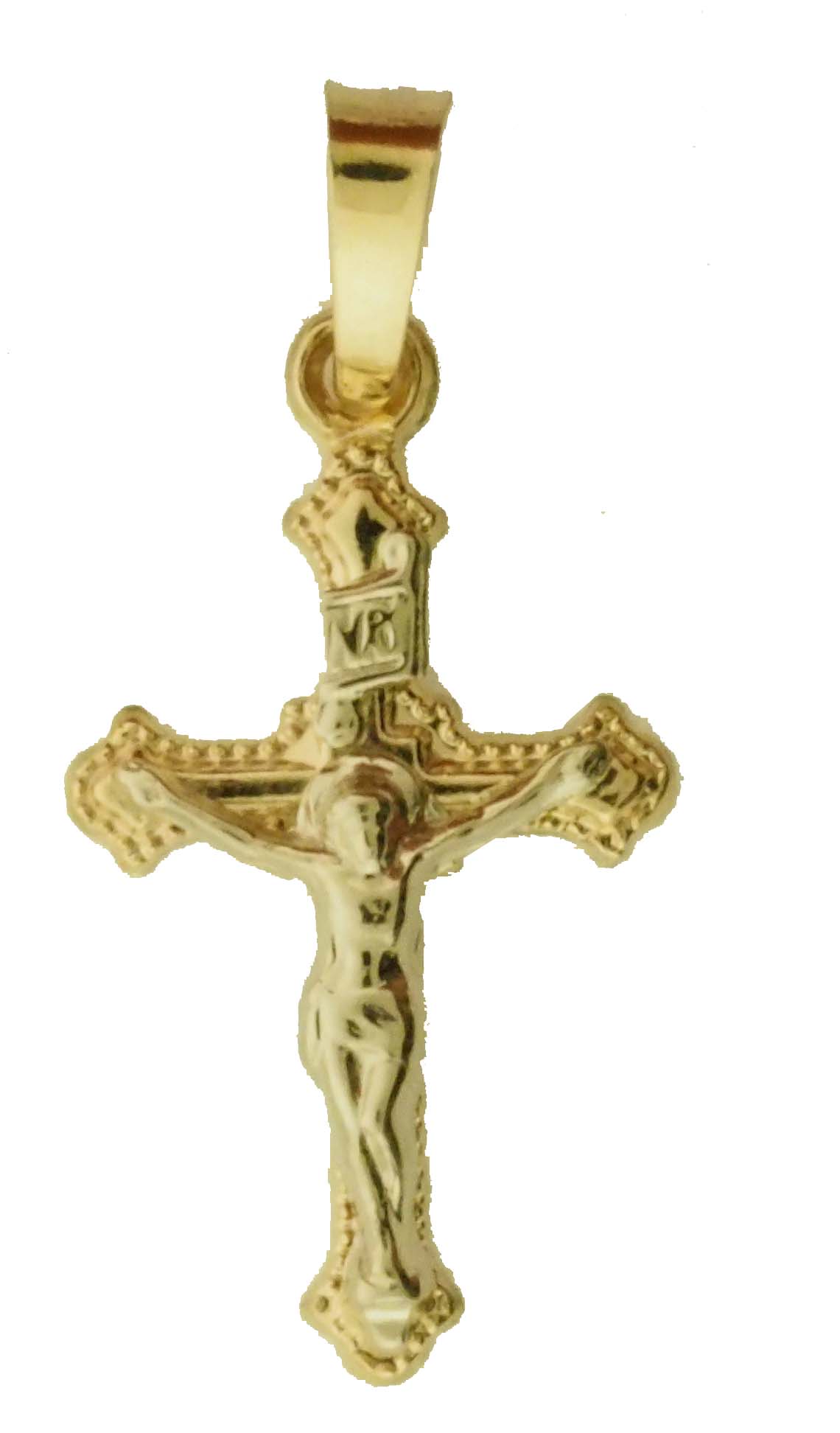 14KY HOLLOW CROSS W/ CRUCIFIX