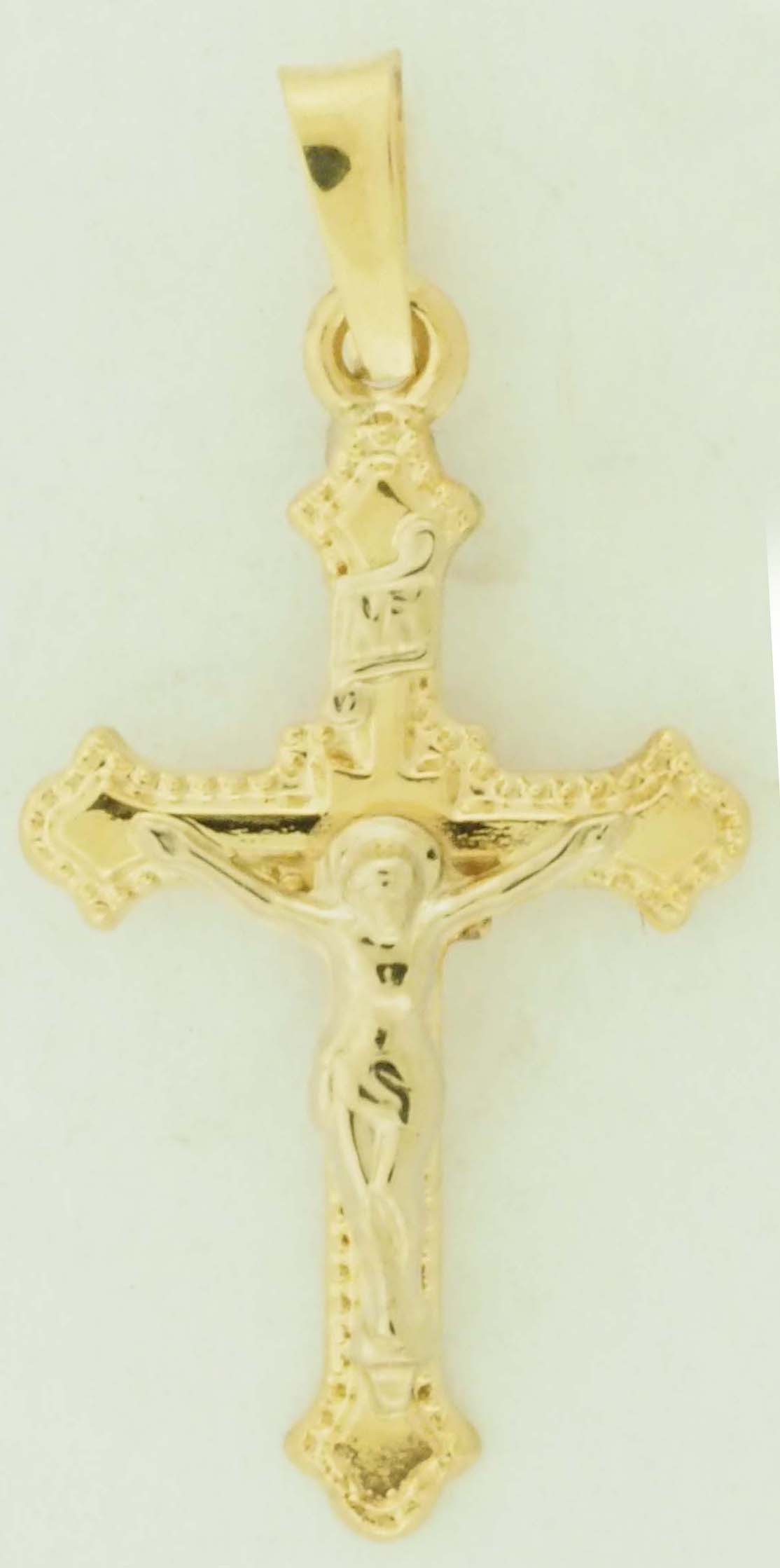 14KY CROSS W/CRUCIFIX 7/8