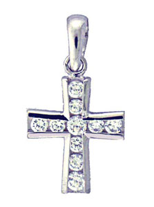 14KW SMALL CZ STUD CROSS 14mm