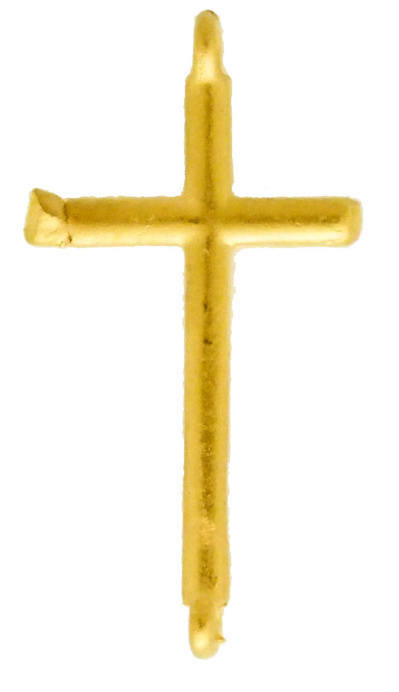 14KW SHINY SIDEWAYS CROSS 10x7mm