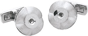 14KW WAVY ROUND CUFF LINK 1/.25