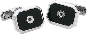 14KW RECT OCT ONYX CUFF LINK FOR 1/.10