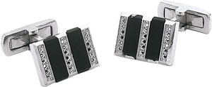 14KW RECT ONYX CUFF LINK FOR 18/.01