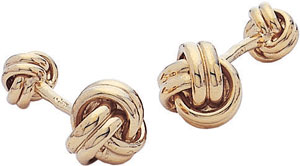 18KY DOUBLE LOVE KNOT CUFF LINK