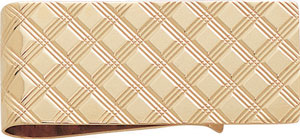 14KW MONEY CLIP W/ DIAMOND PATTERN