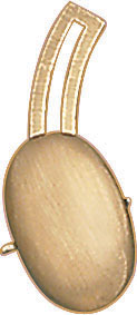 18KY CURVED CUFF LINK BACK OVAL 14x9.5mm