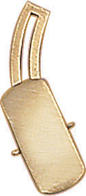 18KY CURVED CUFF LINK BACK REC 14x6.5mm