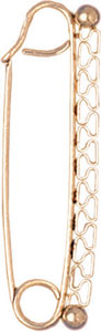 14KY PLAIN SAFETY PIN W/FILIGREE BOT